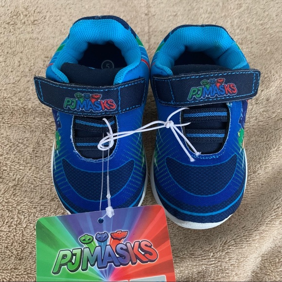 Toddler 5 PJ MASKS Blue / Multi Hook & Loop Athletic Sneakers Shoes NWT Cute - Picture 2 of 8